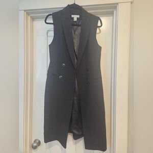 H&M Black Sleeveless Double-Breasted Vest Blazer